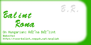 balint rona business card